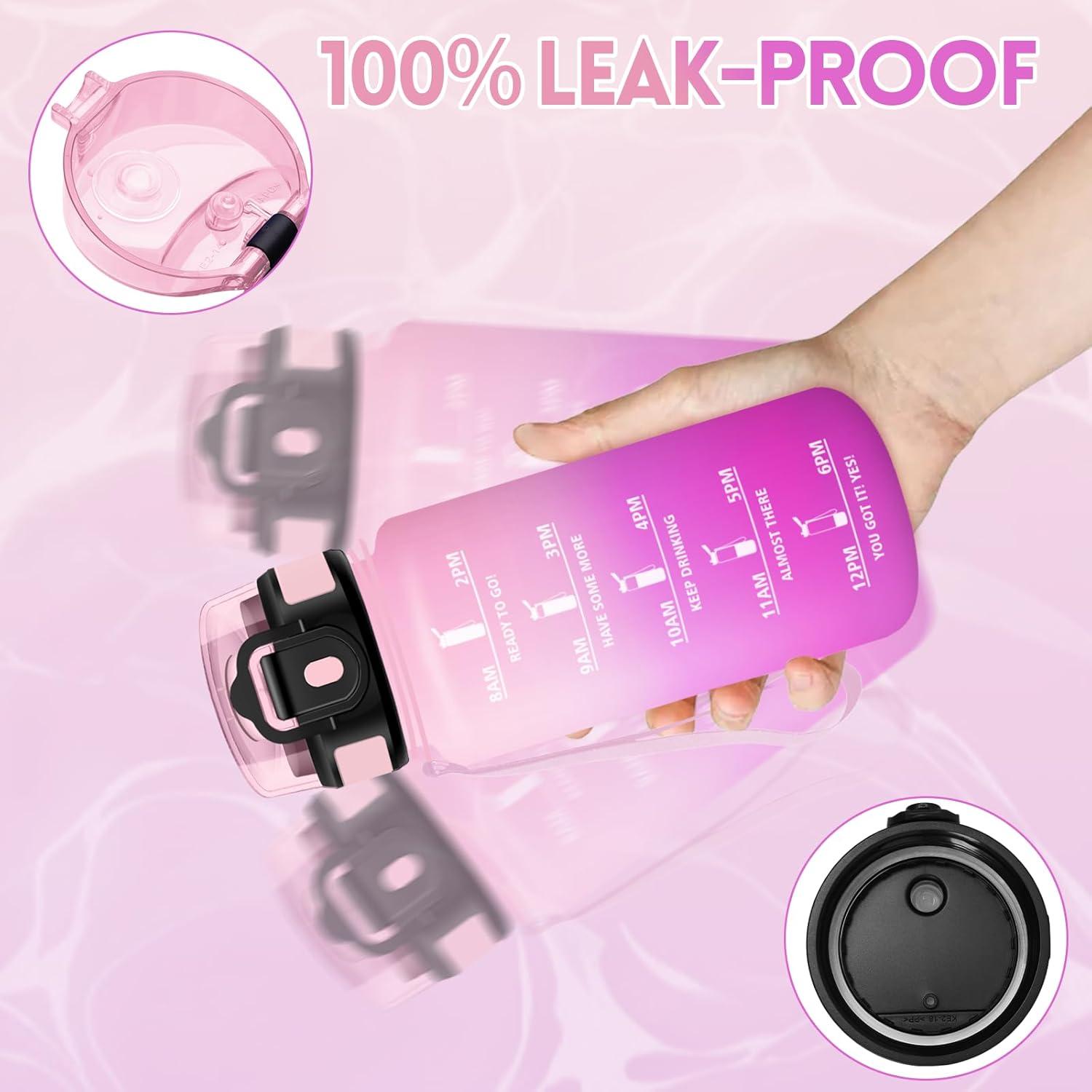 image:imageMotswedi Gourde Sport 500ml Anti Fuite Gourde Paille Rutilisable Bouteille deau sans BPA Bouteille Reutilisable pour Enfant Adulte Randonne lcole Fitness Violet Clair ampamp Rose ClairRose Clair Rose Rouge