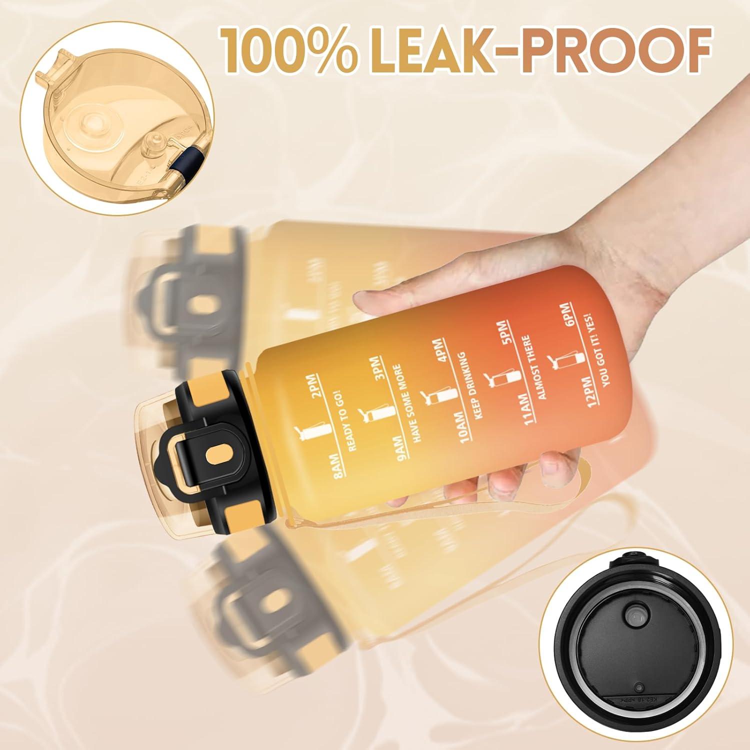 image:imageMotswedi Gourde Sport 500ml Anti Fuite Gourde Paille Rutilisable Bouteille deau sans BPA Bouteille Reutilisable pour Enfant Adulte Randonne lcole Fitness Violet Clair ampamp Rose ClairJaune Orange