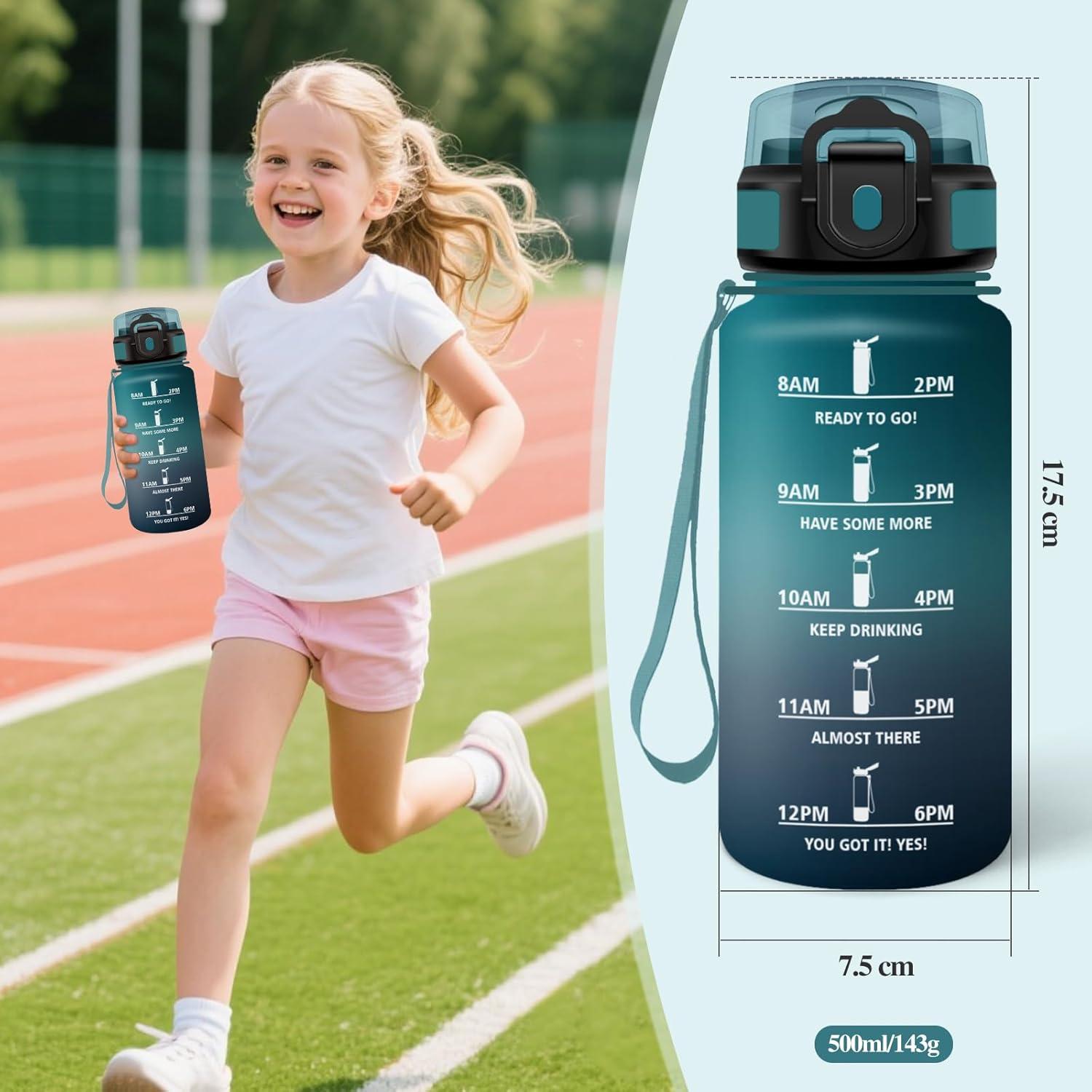 image:imageMotswedi Gourde Sport 500ml Anti Fuite Gourde Paille Rutilisable Bouteille deau sans BPA Bouteille Reutilisable pour Enfant Adulte Randonne lcole Fitness Violet Clair ampamp Rose ClairVert Fonc Gris
