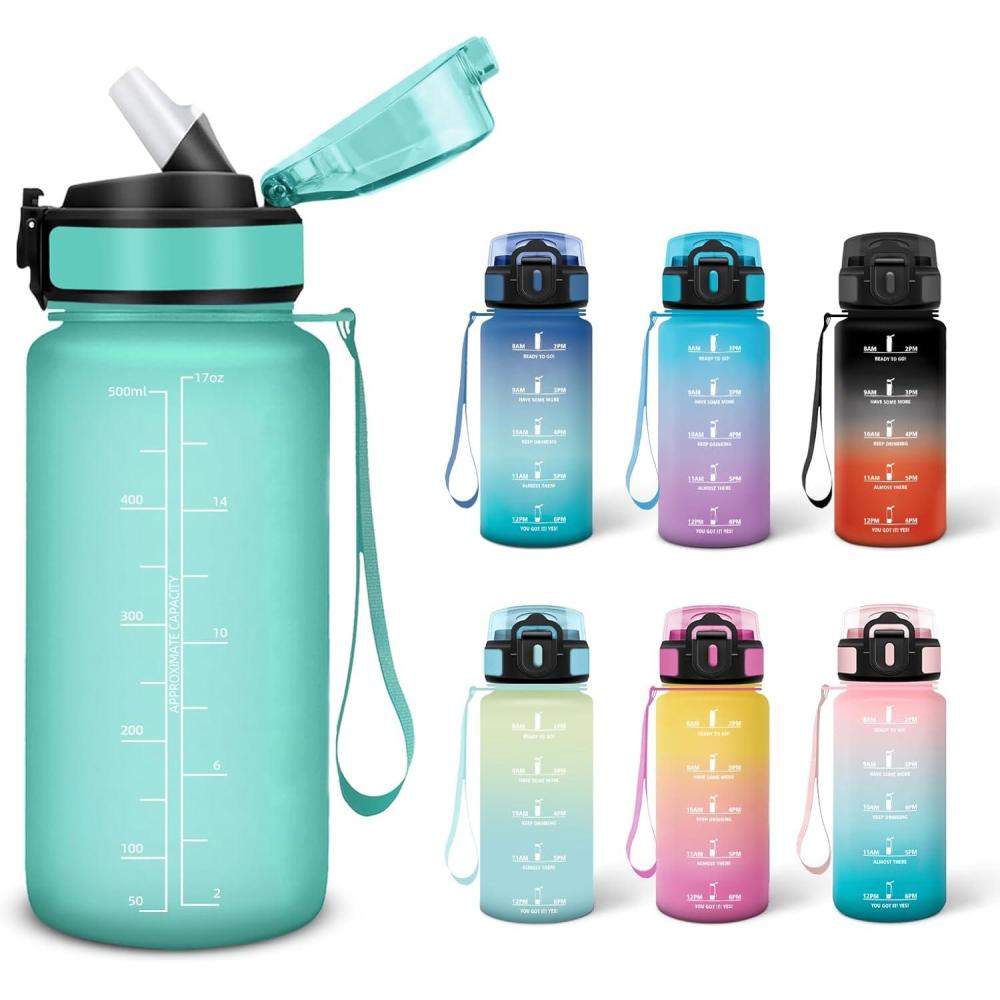 image:imageMotswedi Gourde Sport 500ml Anti Fuite Gourde Paille Rutilisable Bouteille deau sans BPA Bouteille Reutilisable pour Enfant Adulte Randonne lcole Fitness Violet Clair ampamp Rose ClairMagnifique