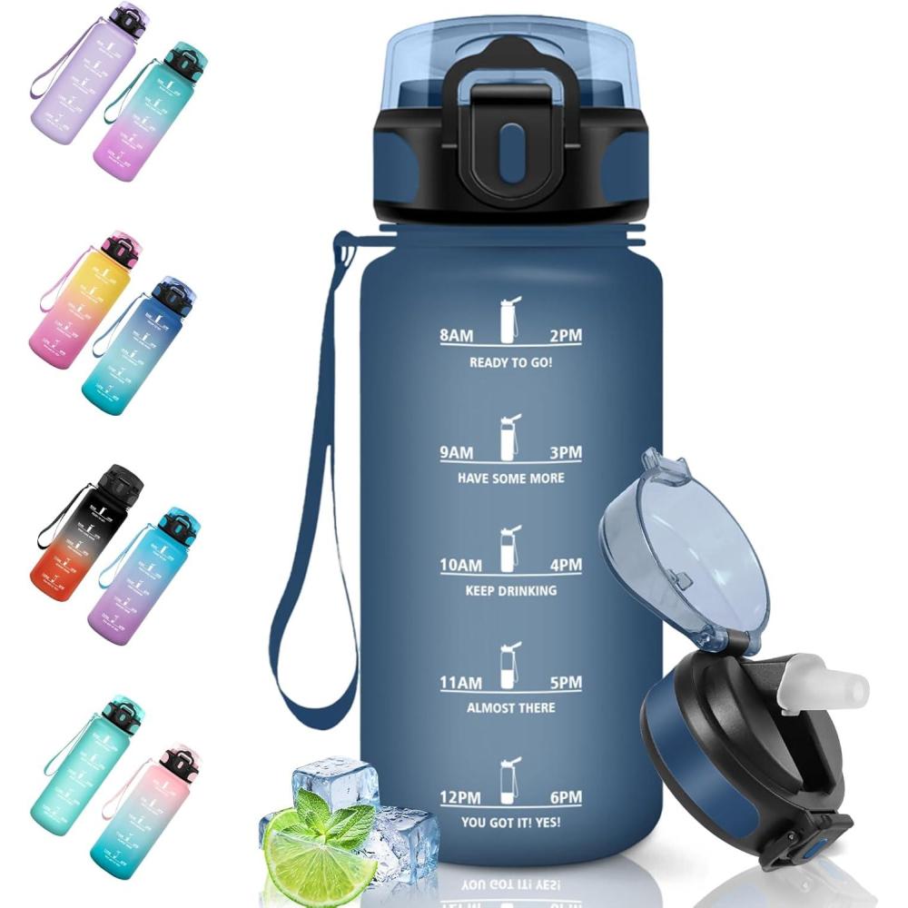 image:imageMotswedi Gourde Sport 500ml Anti Fuite Gourde Paille Rutilisable Bouteille deau sans BPA Bouteille Reutilisable pour Enfant Adulte Randonne lcole Fitness Violet Clair ampamp Rose ClairBleu Fonc dition Jeunesse500ml