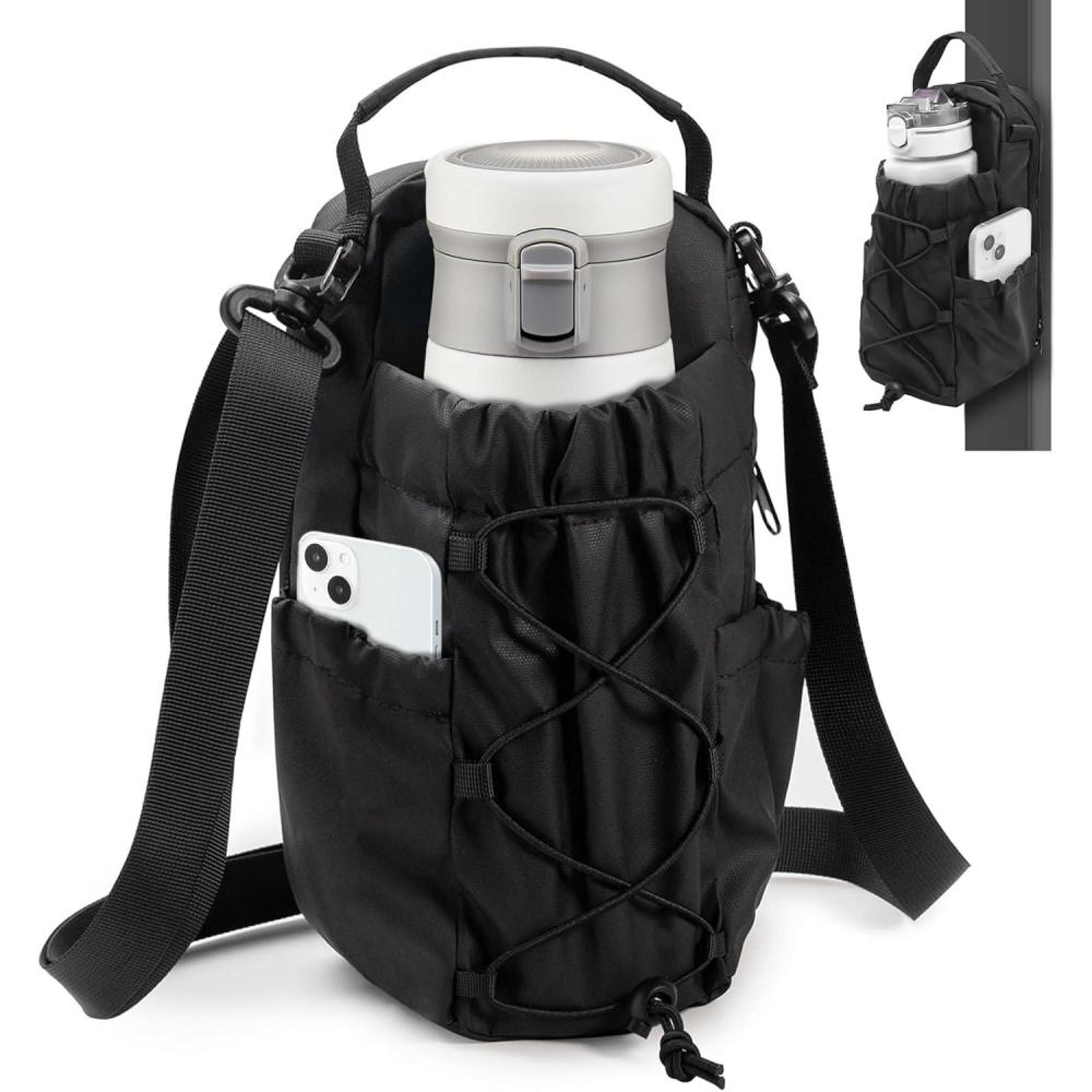 image:imageSac de Sport Magntique Sac de Cours avec Fixation Aimante Gym Bag PorteBouteille deau avec Sangle Rglable et Poches pour Tlphone Accessoire Musculation Homme pour Cyclisme et Cours