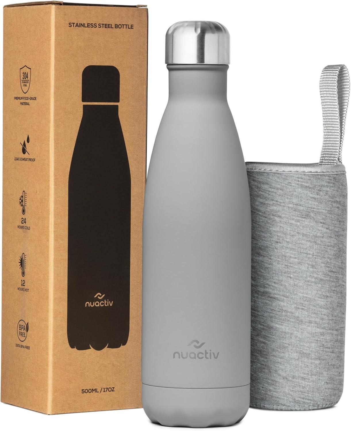 image:imageBouteille Isotherme 500ml en Acier Inox Garde 24h Froid ampamp 12h Chaud Gourde Double Paroi Sans BPA tanche Rutilisable pour Voyage Randonne cole Sport Fitness ampamp Usage QuotidienGris