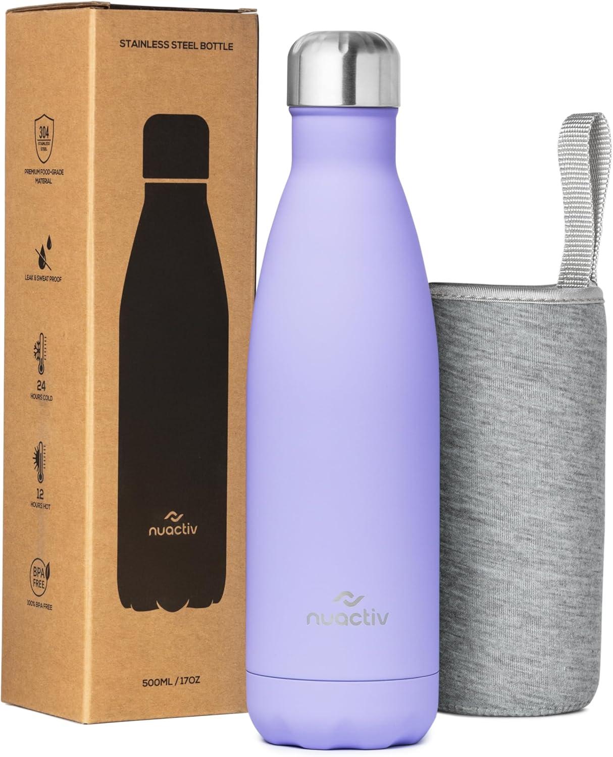 image:imageBouteille Isotherme 500ml en Acier Inox Garde 24h Froid ampamp 12h Chaud Gourde Double Paroi Sans BPA tanche Rutilisable pour Voyage Randonne cole Sport Fitness ampamp Usage QuotidienLilas