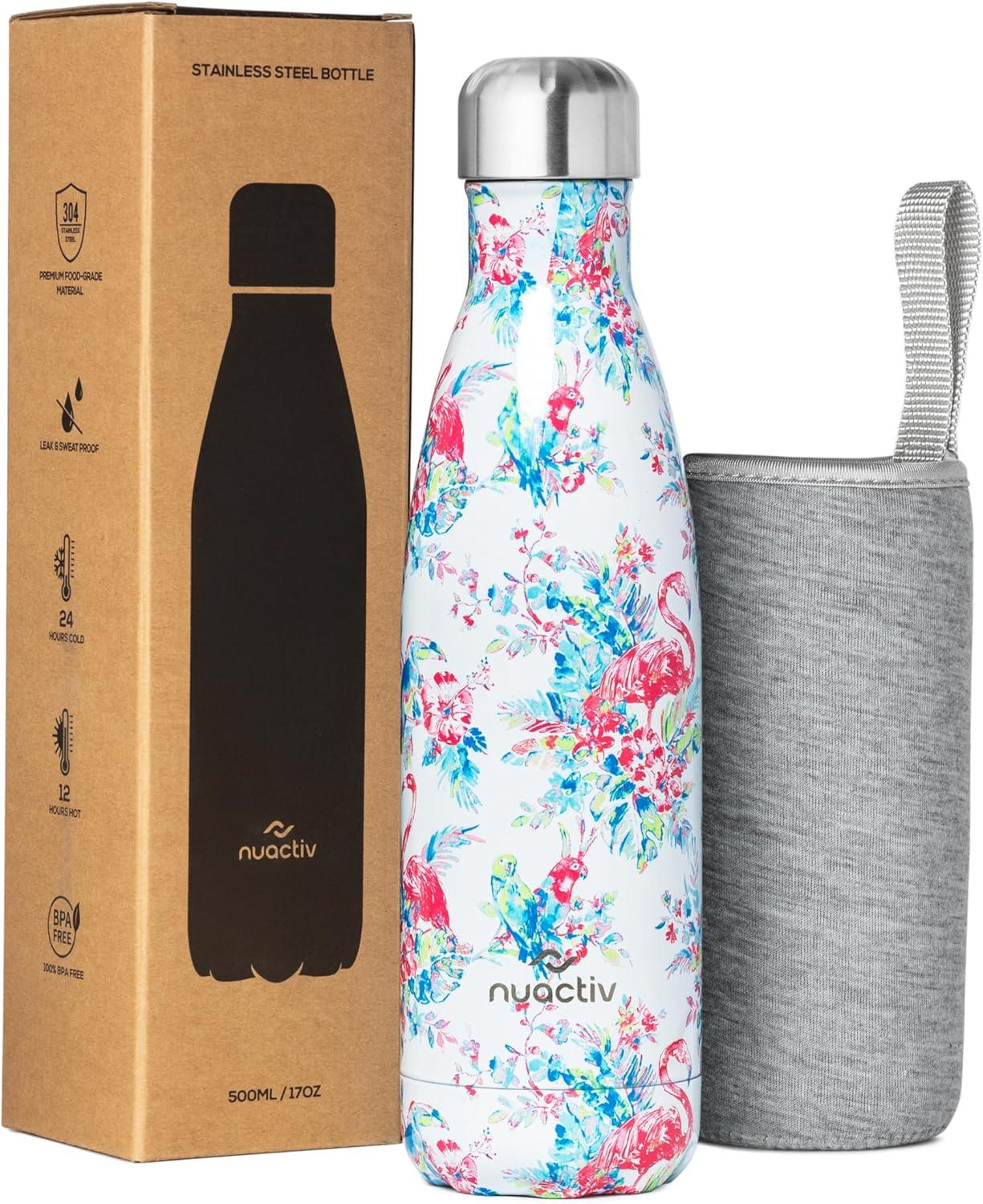 image:imageBouteille Isotherme 500ml en Acier Inox Garde 24h Froid ampamp 12h Chaud Gourde Double Paroi Sans BPA tanche Rutilisable pour Voyage Randonne cole Sport Fitness ampamp Usage QuotidienFlamant