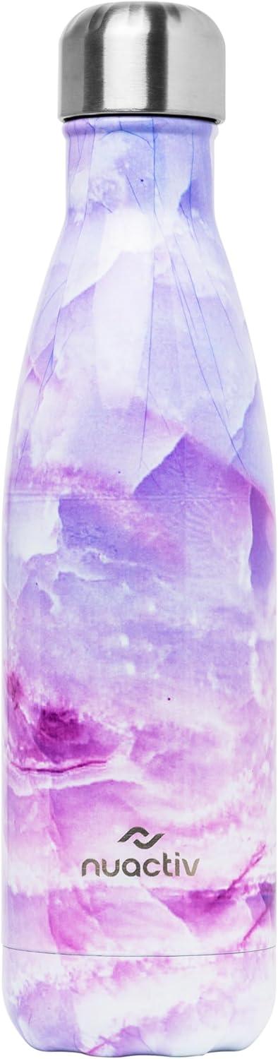 image:imageBouteille Isotherme 500ml en Acier Inox Garde 24h Froid ampamp 12h Chaud Gourde Double Paroi Sans BPA tanche Rutilisable pour Voyage Randonne cole Sport Fitness ampamp Usage QuotidienMarbre Violet