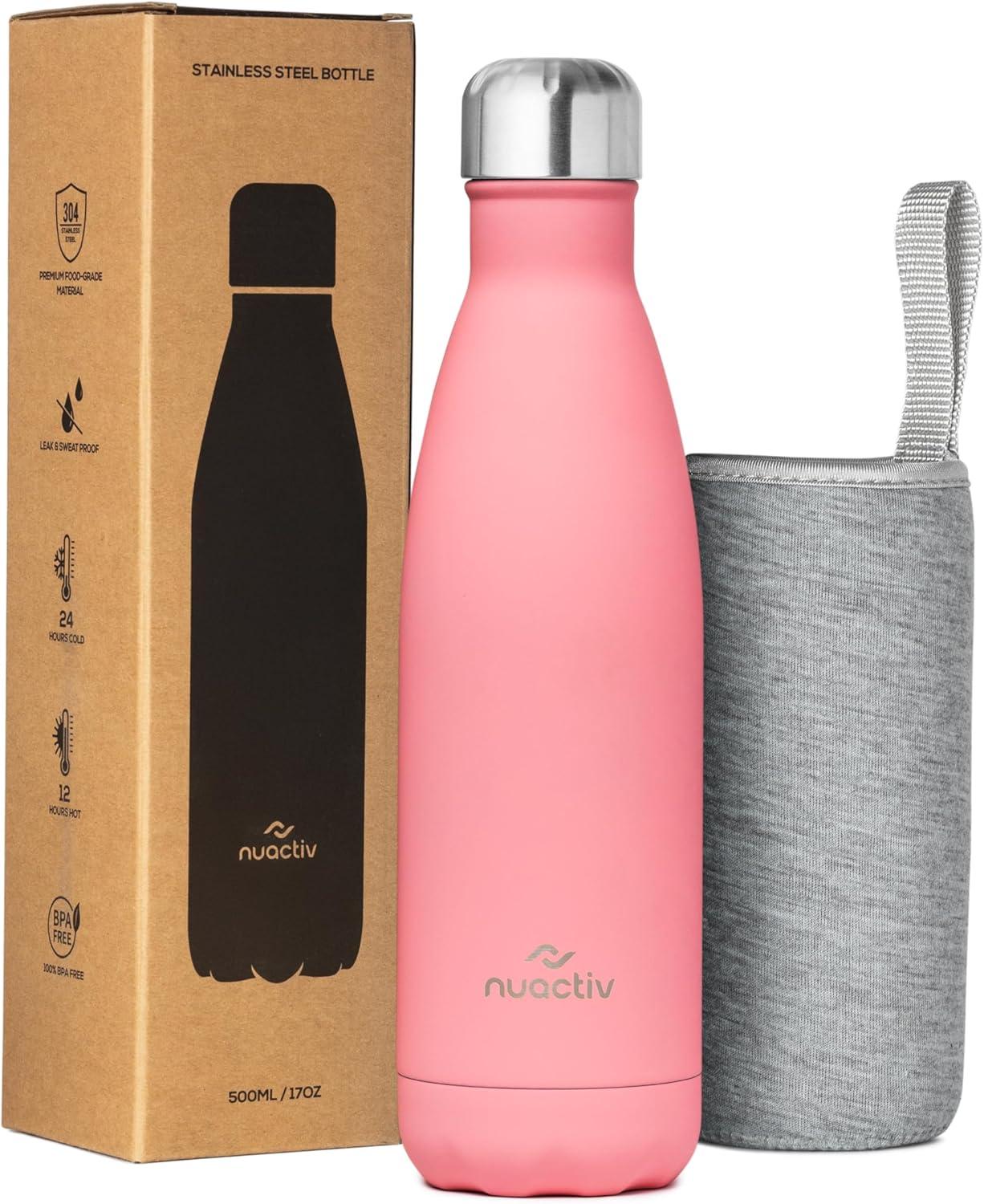 image:imageBouteille Isotherme 500ml en Acier Inox Garde 24h Froid ampamp 12h Chaud Gourde Double Paroi Sans BPA tanche Rutilisable pour Voyage Randonne cole Sport Fitness ampamp Usage QuotidienRose