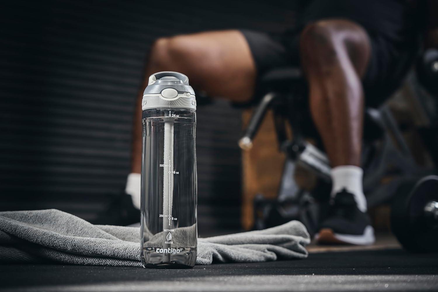 image:imageContigo Ashland Autospout Gourde avec Paille Rabattable Grande Bouteille dEau de 720 ML sans BPA Gourde de Sport Bouteille antifuites Idale pour lcole Le Sport Le vloSmoke