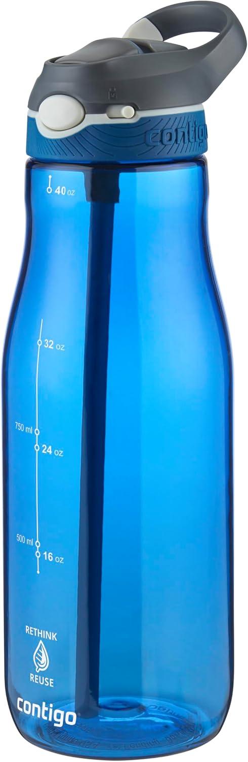 image:imageContigo Ashland Autospout Gourde avec Paille Rabattable Grande Bouteille dEau de 720 ML sans BPA Gourde de Sport Bouteille antifuites Idale pour lcole Le Sport Le vloMonaco 1200ml