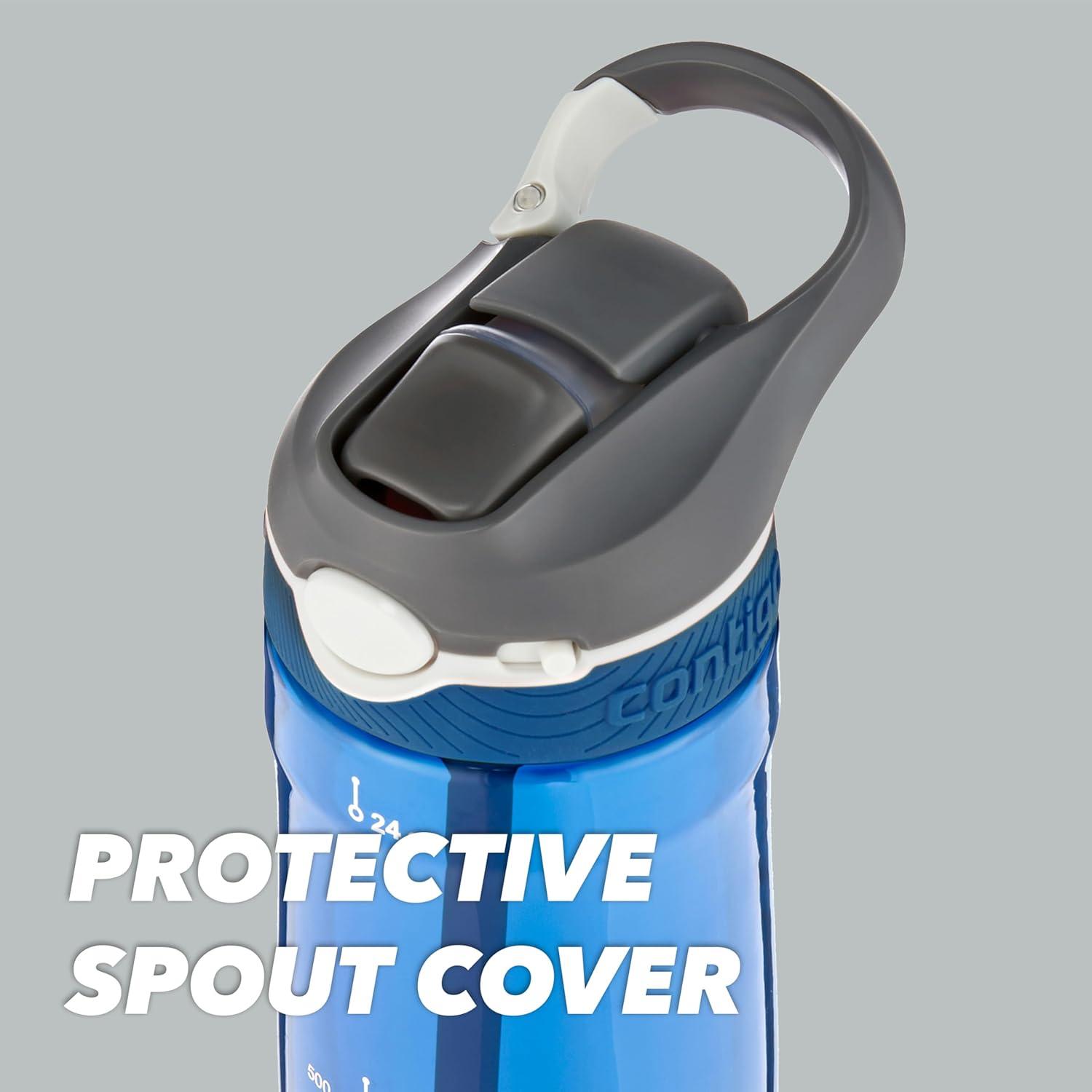 image:imageContigo Ashland Autospout Gourde avec Paille Rabattable Grande Bouteille dEau de 720 ML sans BPA Gourde de Sport Bouteille antifuites Idale pour lcole Le Sport Le vloCitron