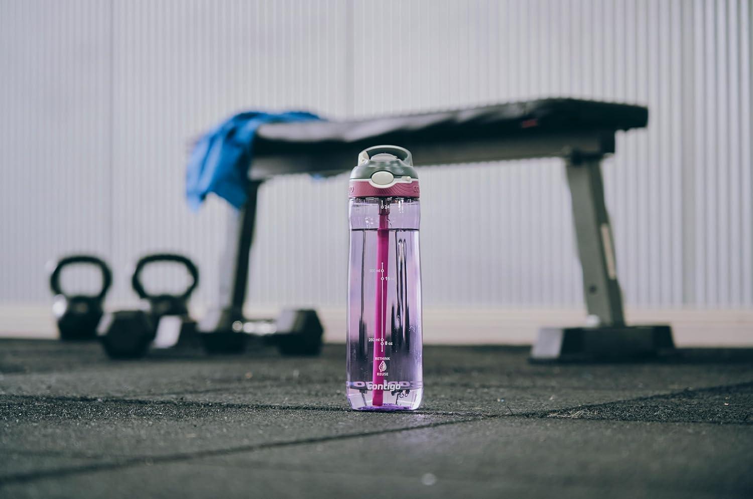 image:imageContigo Ashland Autospout Gourde avec Paille Rabattable Grande Bouteille dEau de 720 ML sans BPA Gourde de Sport Bouteille antifuites Idale pour lcole Le Sport Le vloPassionfruit