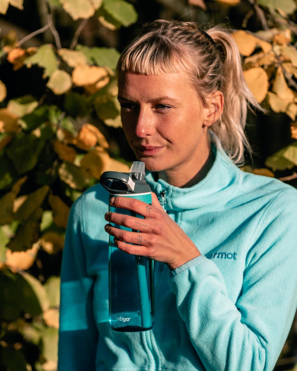 image:imageContigo Ashland Autospout Gourde avec Paille Rabattable Grande Bouteille dEau de 720 ML sans BPA Gourde de Sport Bouteille antifuites Idale pour lcole Le Sport Le vloScuba