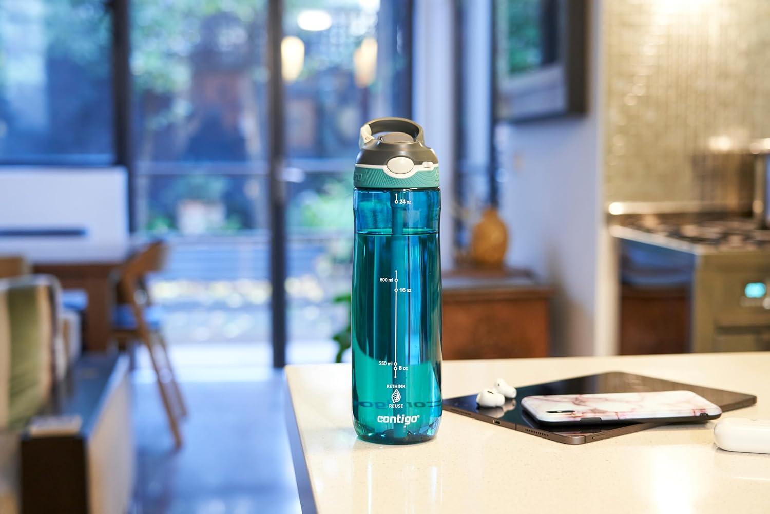 image:imageContigo Ashland Autospout Gourde avec Paille Rabattable Grande Bouteille dEau de 720 ML sans BPA Gourde de Sport Bouteille antifuites Idale pour lcole Le Sport Le vloScuba