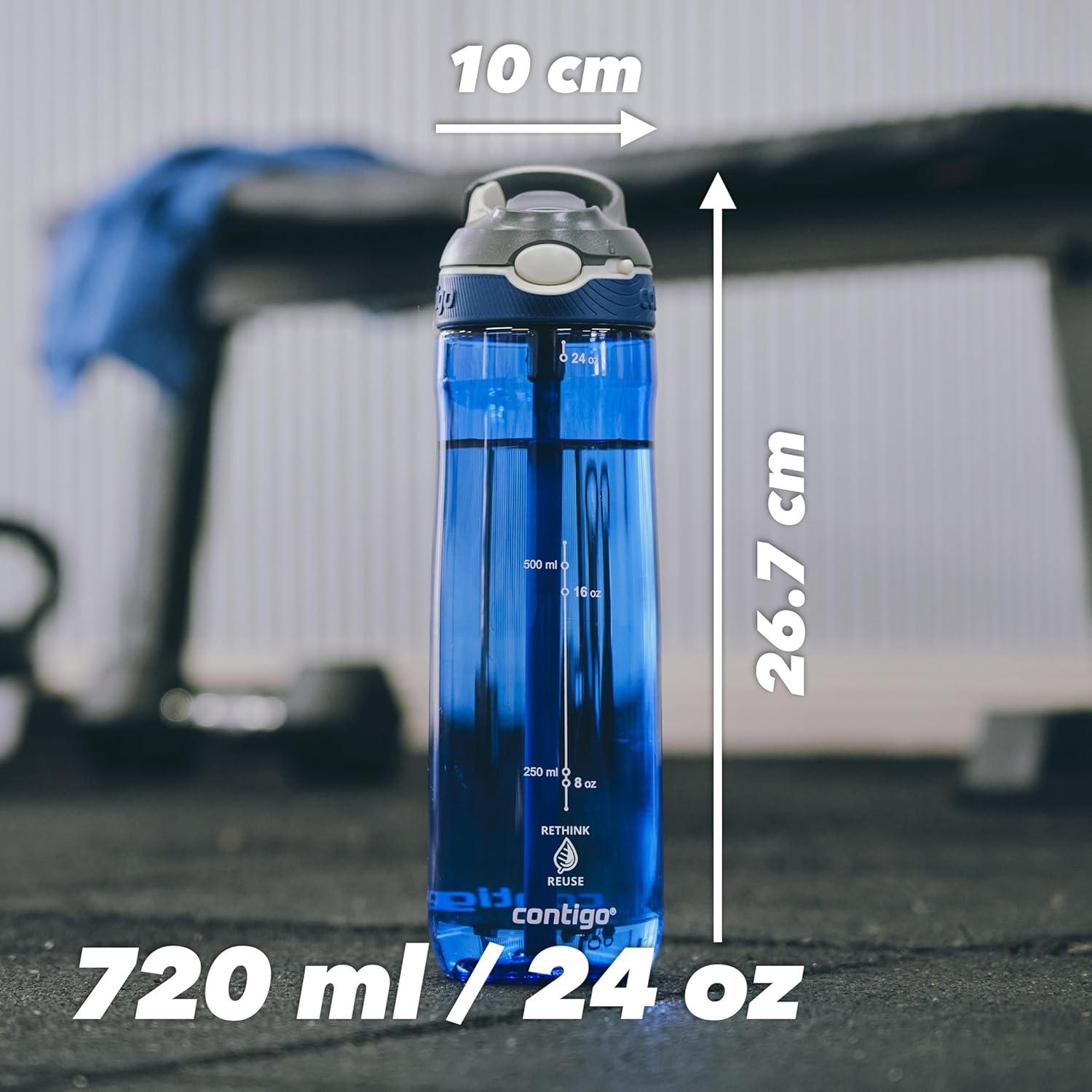 image:imageContigo Ashland Autospout Gourde avec Paille Rabattable Grande Bouteille dEau de 720 ML sans BPA Gourde de Sport Bouteille antifuites Idale pour lcole Le Sport Le vloMonaco