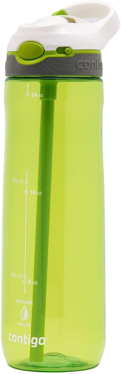 image:imageContigo Ashland Autospout Gourde avec Paille Rabattable Grande Bouteille dEau de 720 ML sans BPA Gourde de Sport Bouteille antifuites Idale pour lcole Le Sport Le vloCitron