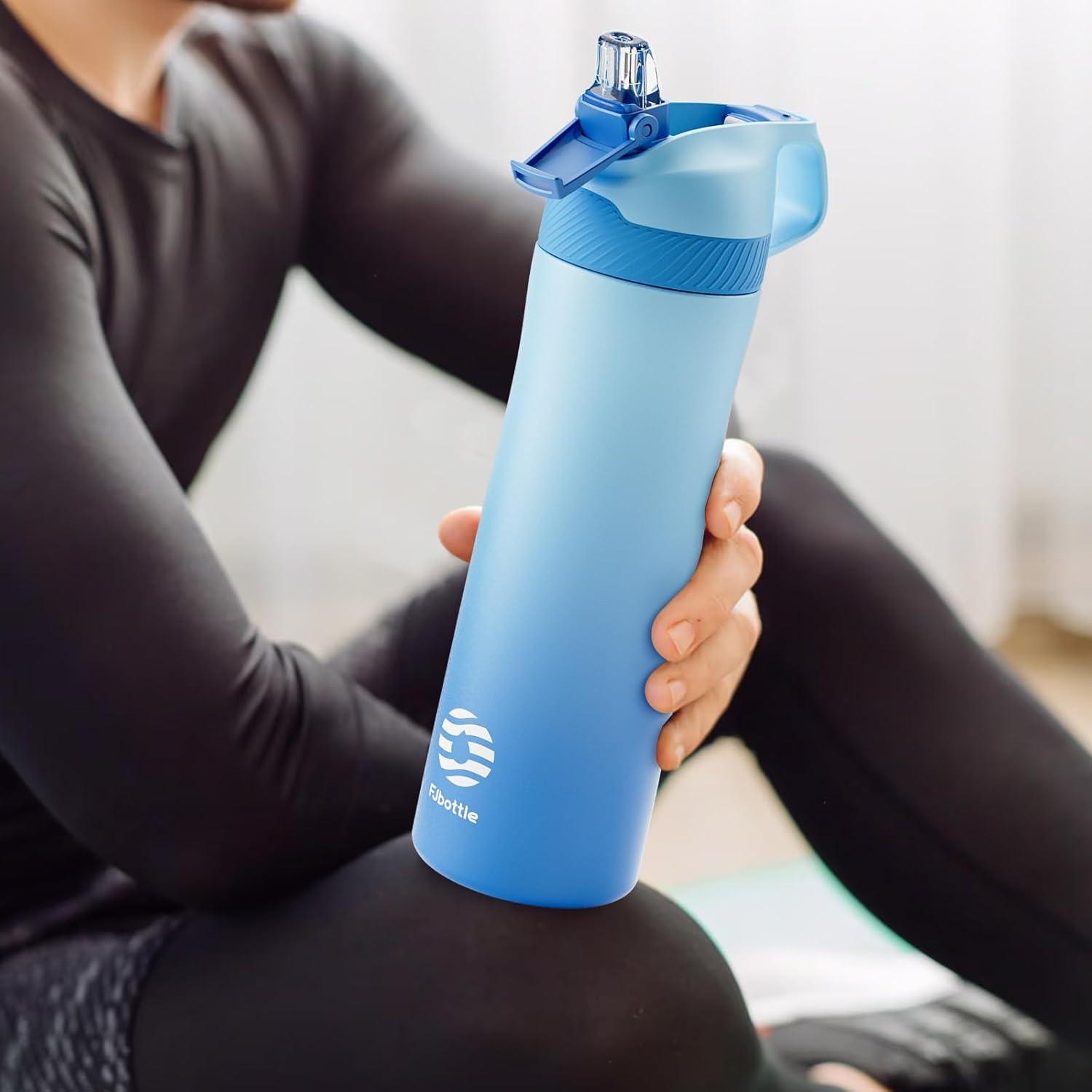 image:imageFjbottle Gourde Isotherme en Acier Inoxydable Bouteille deau avec Paille pour le Sport et les Voyages Antifuite sans BPA 550710 mlBleu