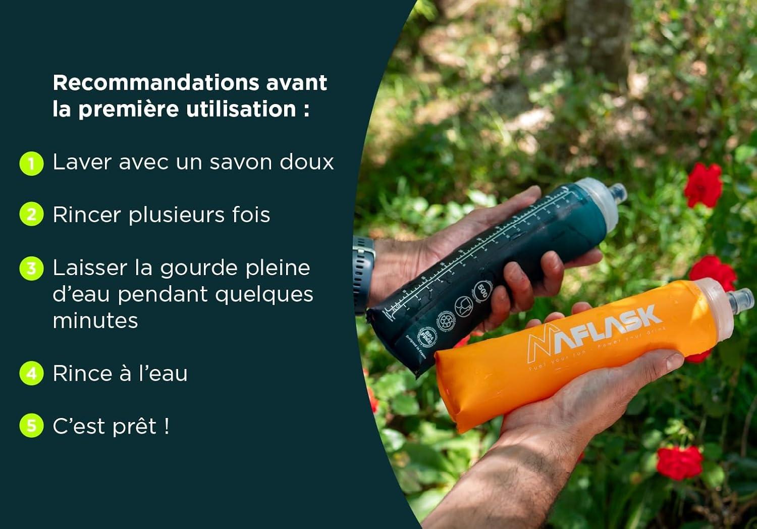 image:imageGourdes Souples 500 ml Lot de 2 Soft Flasks Diamtre 42 mm Sans BPA UltraLgres Valve AntiFuite Bouteilles dEau Sport pour Running Trail Randonne ampamp Vlo VERTEOrange
