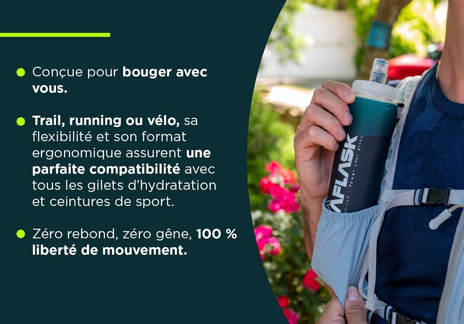 image:imageGourdes Souples 500 ml Lot de 2 Soft Flasks Diamtre 42 mm Sans BPA UltraLgres Valve AntiFuite Bouteilles dEau Sport pour Running Trail Randonne ampamp Vlo VERTEOrange