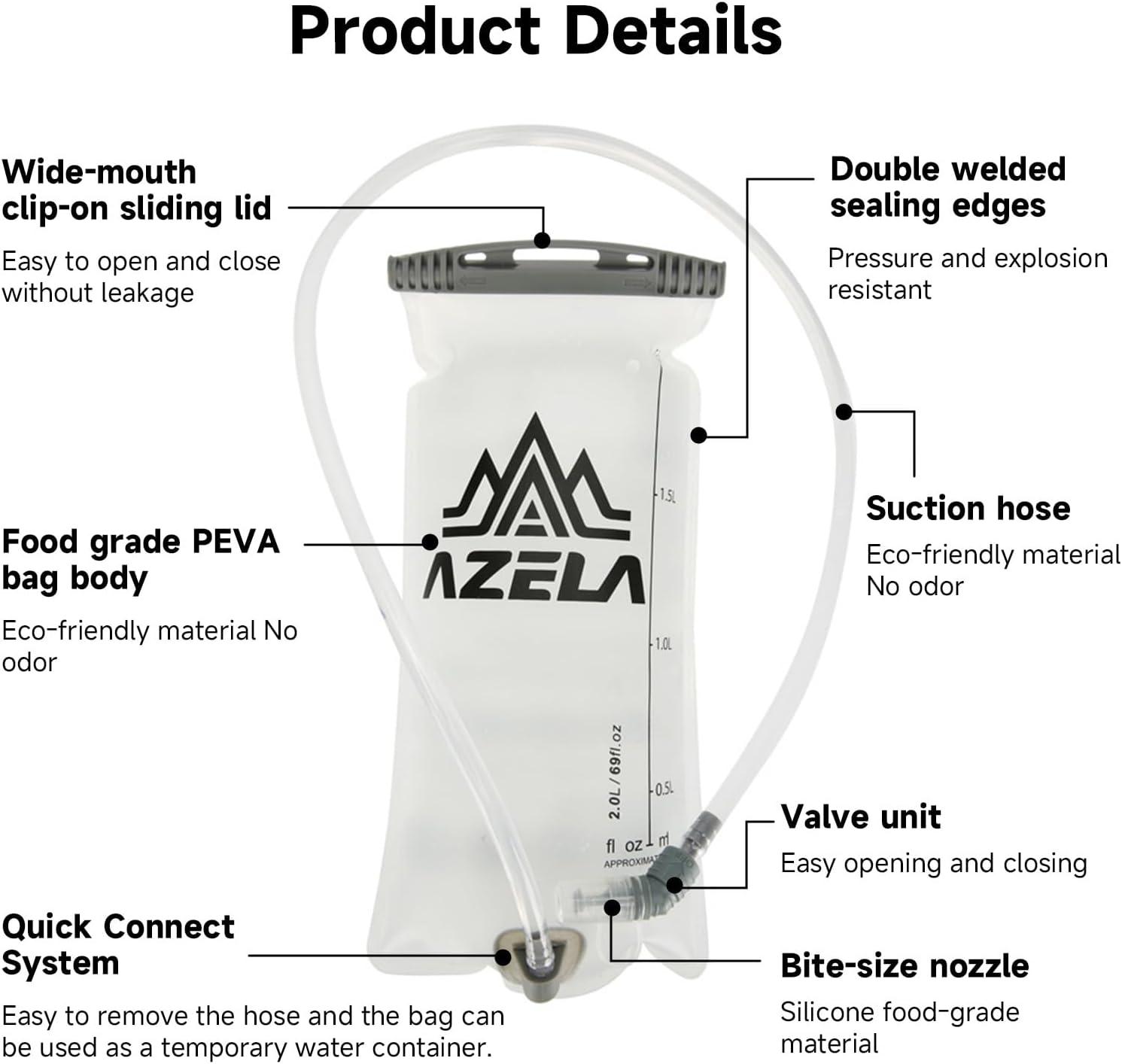 image:imagePoche Hydratation 2L Wefaly Sacs Dhydratation sans BPA Poche a Eau Extrieure Portable de Grande Capacit Grande Ouverture pour Cyclisme Le Camping lescalade La Randonne Grande Ouverture