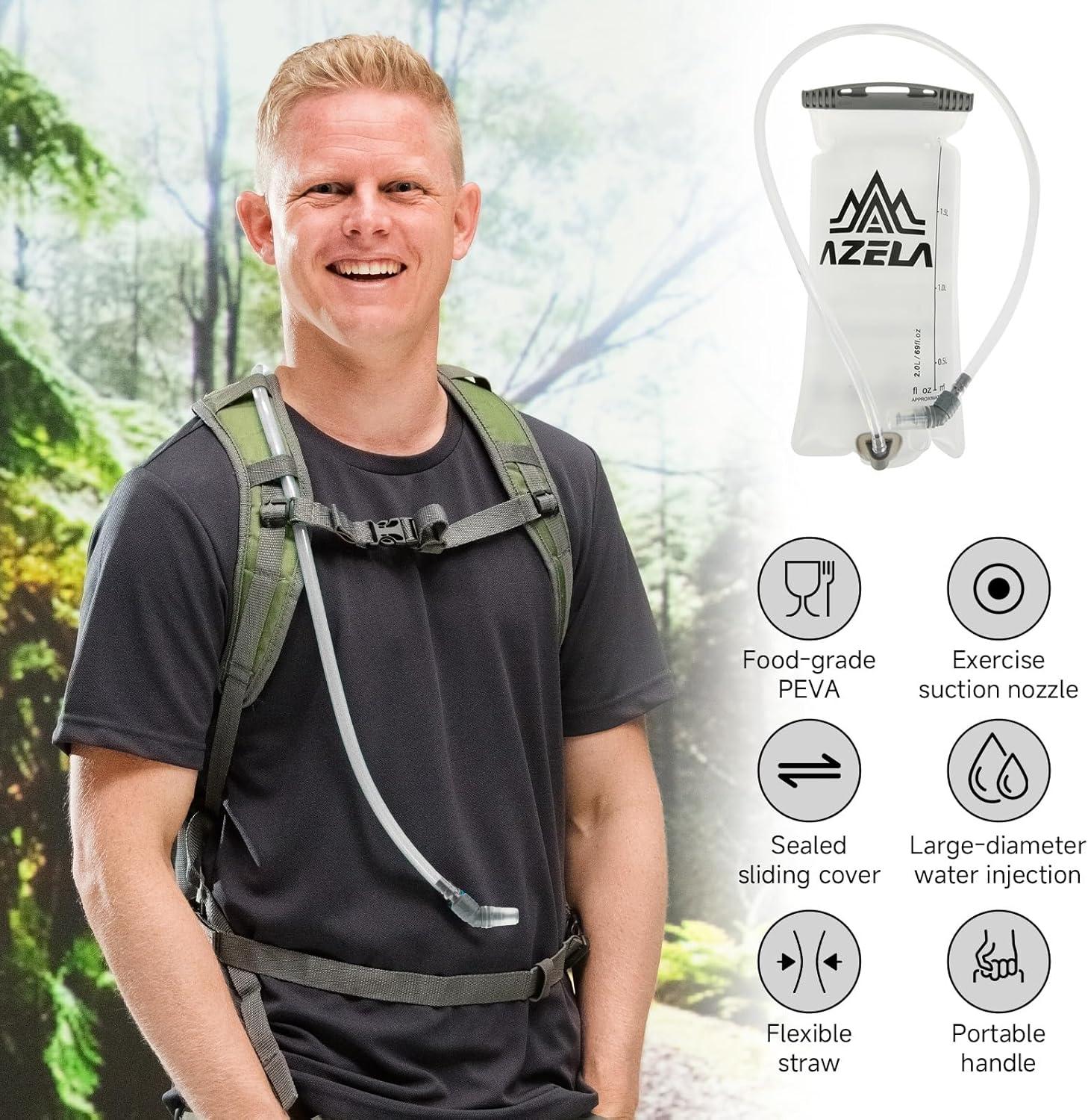 image:imagePoche Hydratation 2L Wefaly Sacs Dhydratation sans BPA Poche a Eau Extrieure Portable de Grande Capacit Grande Ouverture pour Cyclisme Le Camping lescalade La Randonne Grande Ouverture