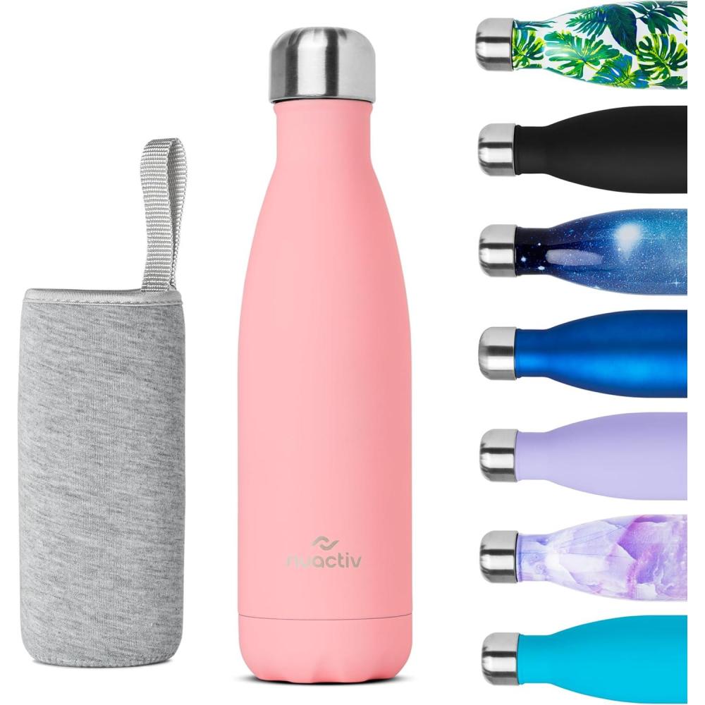 image:imageBouteille Isotherme 500ml en Acier Inox Garde 24h Froid ampamp 12h Chaud Gourde Double Paroi Sans BPA tanche Rutilisable pour Voyage Randonne cole Sport Fitness ampamp Usage QuotidienRose