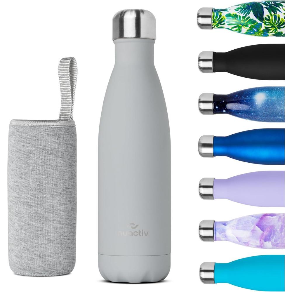 image:imageBouteille Isotherme 500ml en Acier Inox Garde 24h Froid ampamp 12h Chaud Gourde Double Paroi Sans BPA tanche Rutilisable pour Voyage Randonne cole Sport Fitness ampamp Usage QuotidienGris