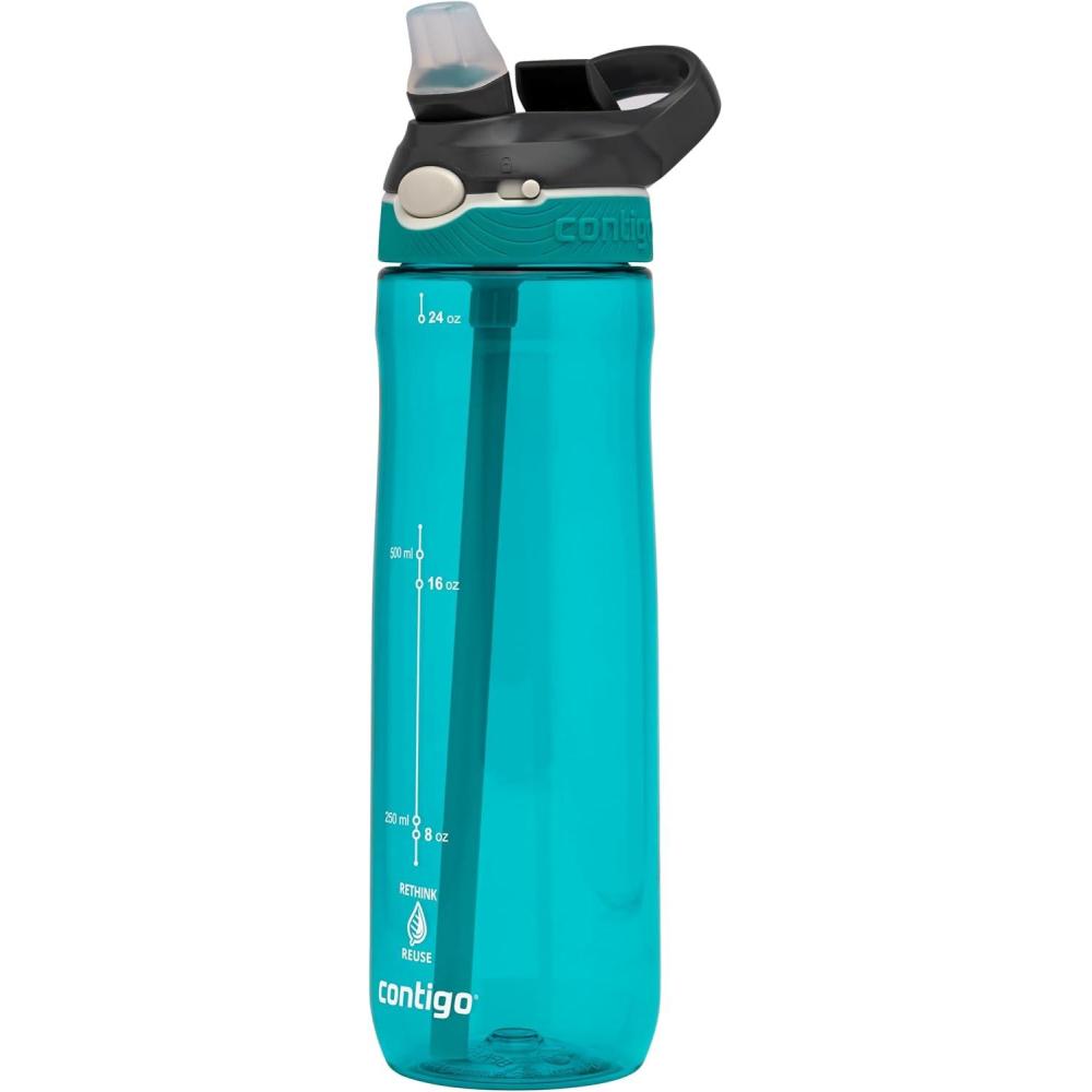 image:imageContigo Ashland Autospout Gourde avec Paille Rabattable Grande Bouteille dEau de 720 ML sans BPA Gourde de Sport Bouteille antifuites Idale pour lcole Le Sport Le vloScuba