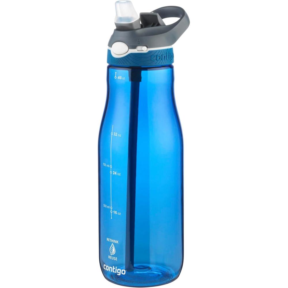 image:imageContigo Ashland Autospout Gourde avec Paille Rabattable Grande Bouteille dEau de 720 ML sans BPA Gourde de Sport Bouteille antifuites Idale pour lcole Le Sport Le vloMonaco 1200ml
