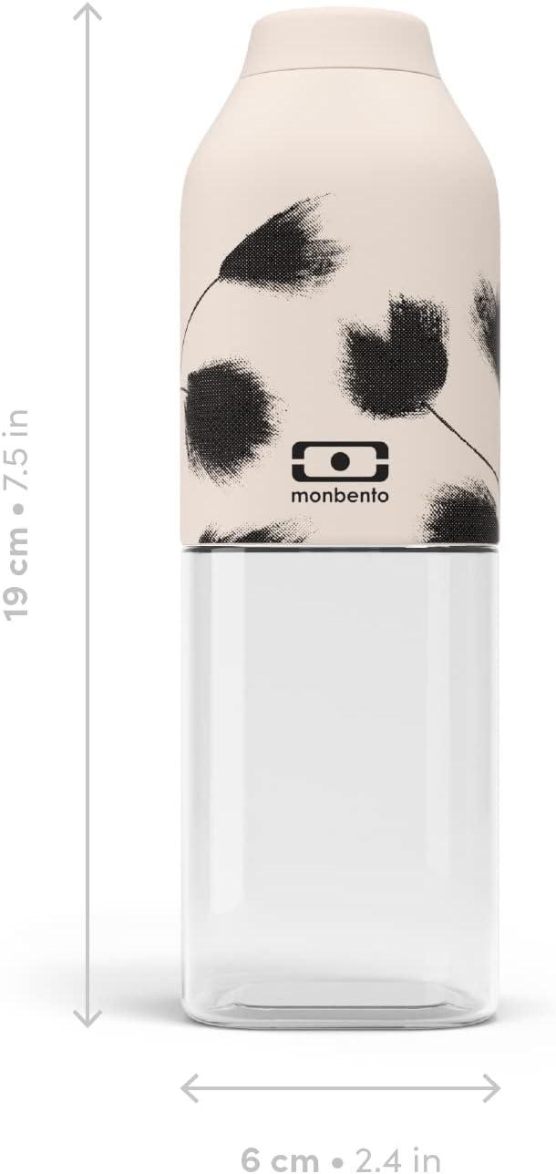 image:imagemonbento Bouteille dEau MB Positive M Natural 500ml Gourde Hermtique Idale pour Bureau Sport PiqueNique Sans Bpa Zro Dchet VertGraphic Plume