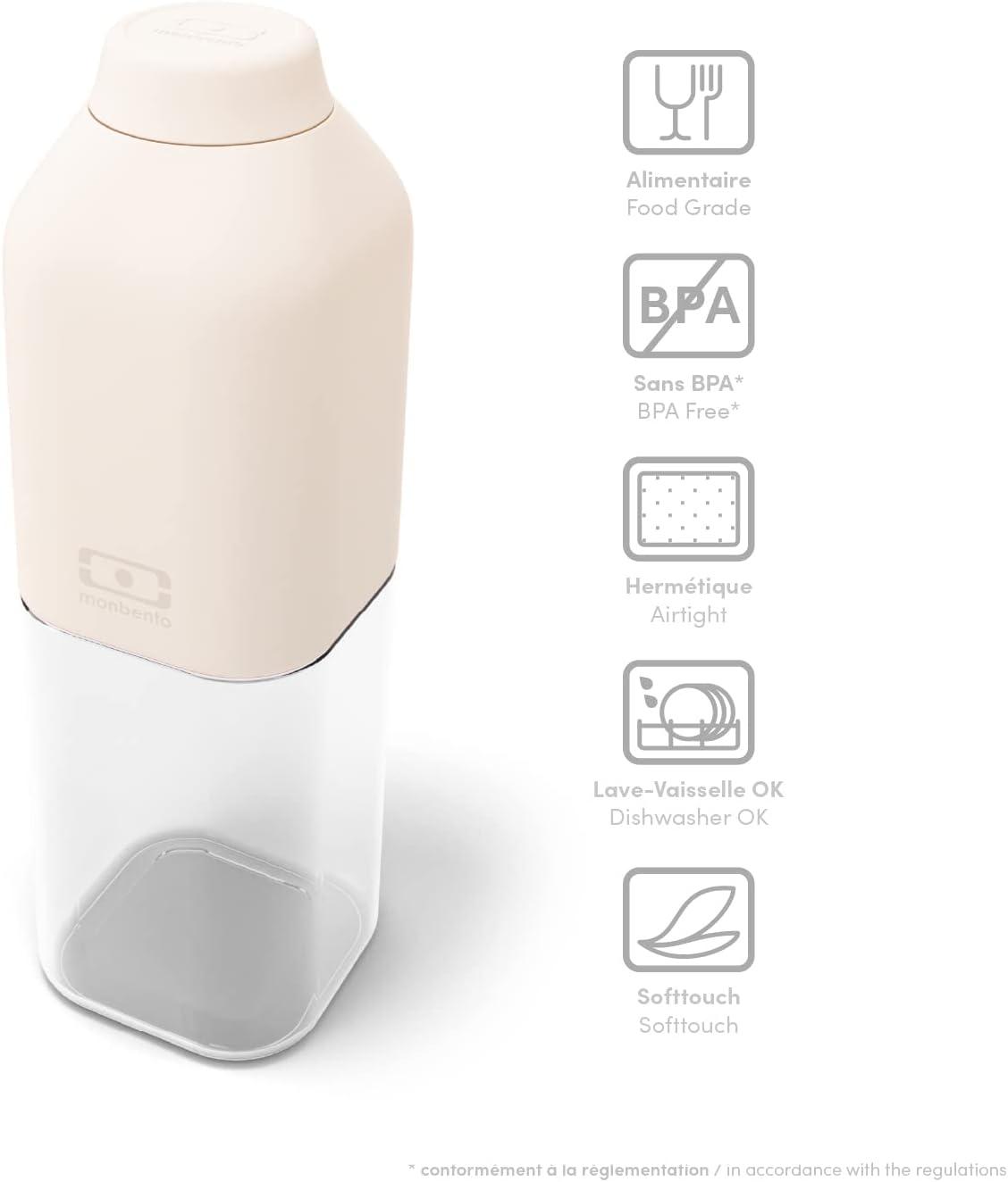 image:imagemonbento Bouteille dEau MB Positive M Natural 500ml Gourde Hermtique Idale pour Bureau Sport PiqueNique Sans Bpa Zro Dchet VertNatural Cream