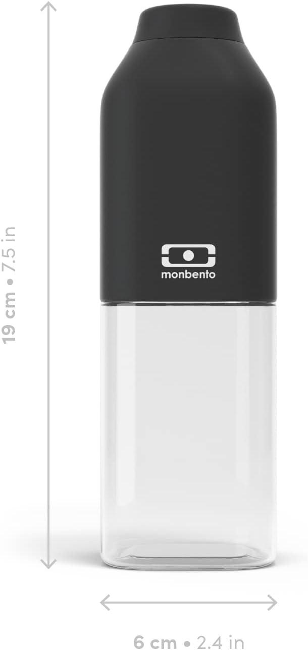 image:imagemonbento Bouteille dEau MB Positive M Natural 500ml Gourde Hermtique Idale pour Bureau Sport PiqueNique Sans Bpa Zro Dchet VertNoir Onyx