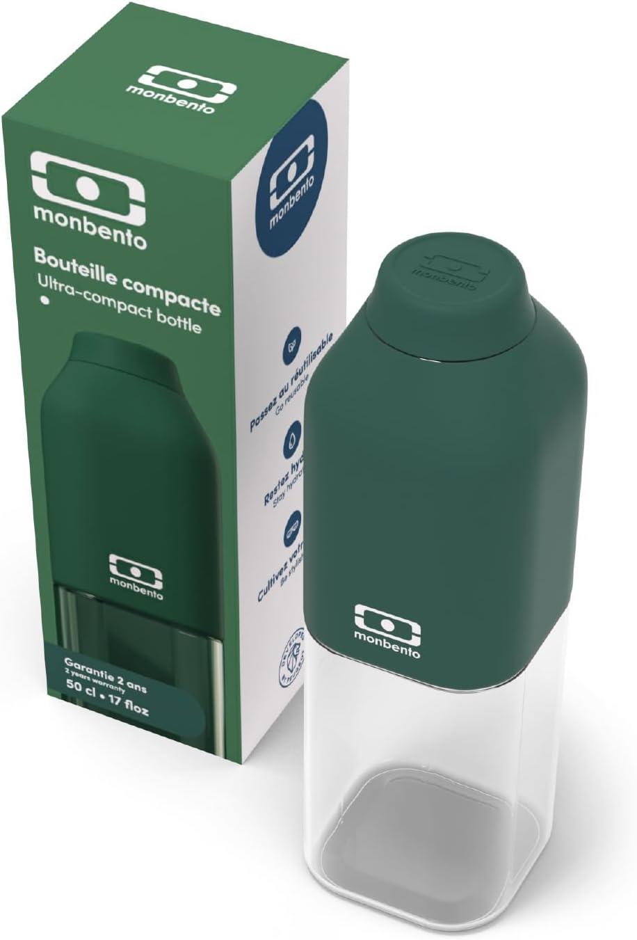 image:imagemonbento Bouteille dEau MB Positive M Natural 500ml Gourde Hermtique Idale pour Bureau Sport PiqueNique Sans Bpa Zro Dchet VertVert Dark