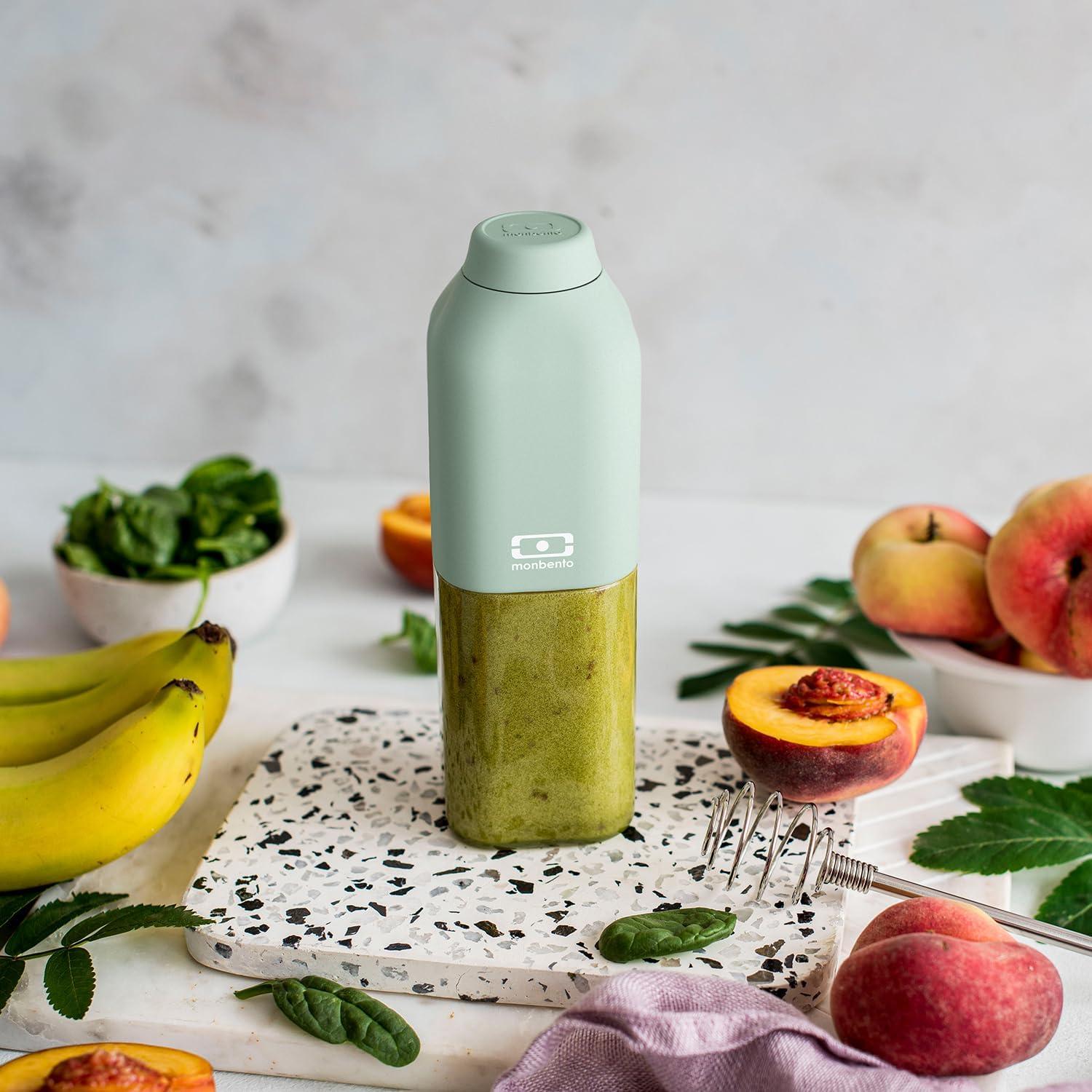 image:imagemonbento Bouteille dEau MB Positive M Natural 500ml Gourde Hermtique Idale pour Bureau Sport PiqueNique Sans Bpa Zro Dchet VertVert Natural