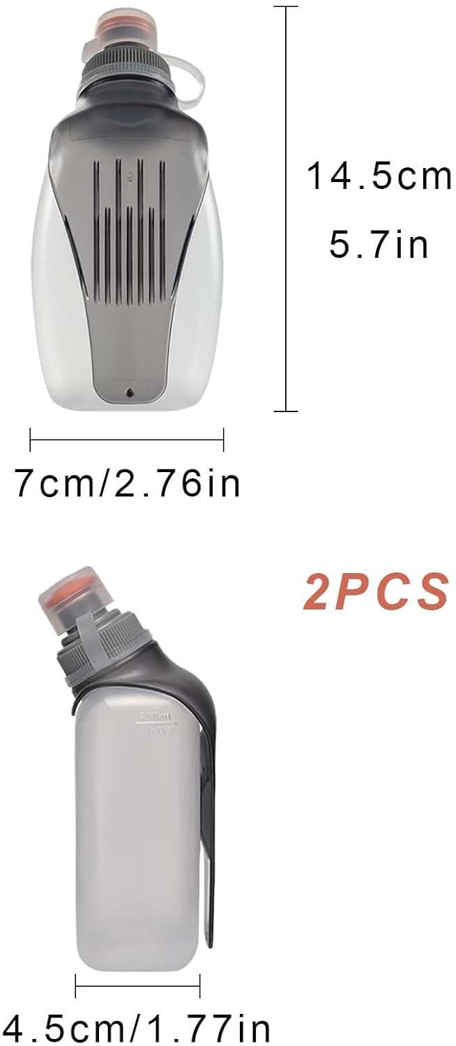 image:image2 pices Gourde de sport portable250 mlBouteille deau pour les sports de plein airpour le jogging la gourde pour boire antifuite avec clip arrire pour la course en plein air et autres