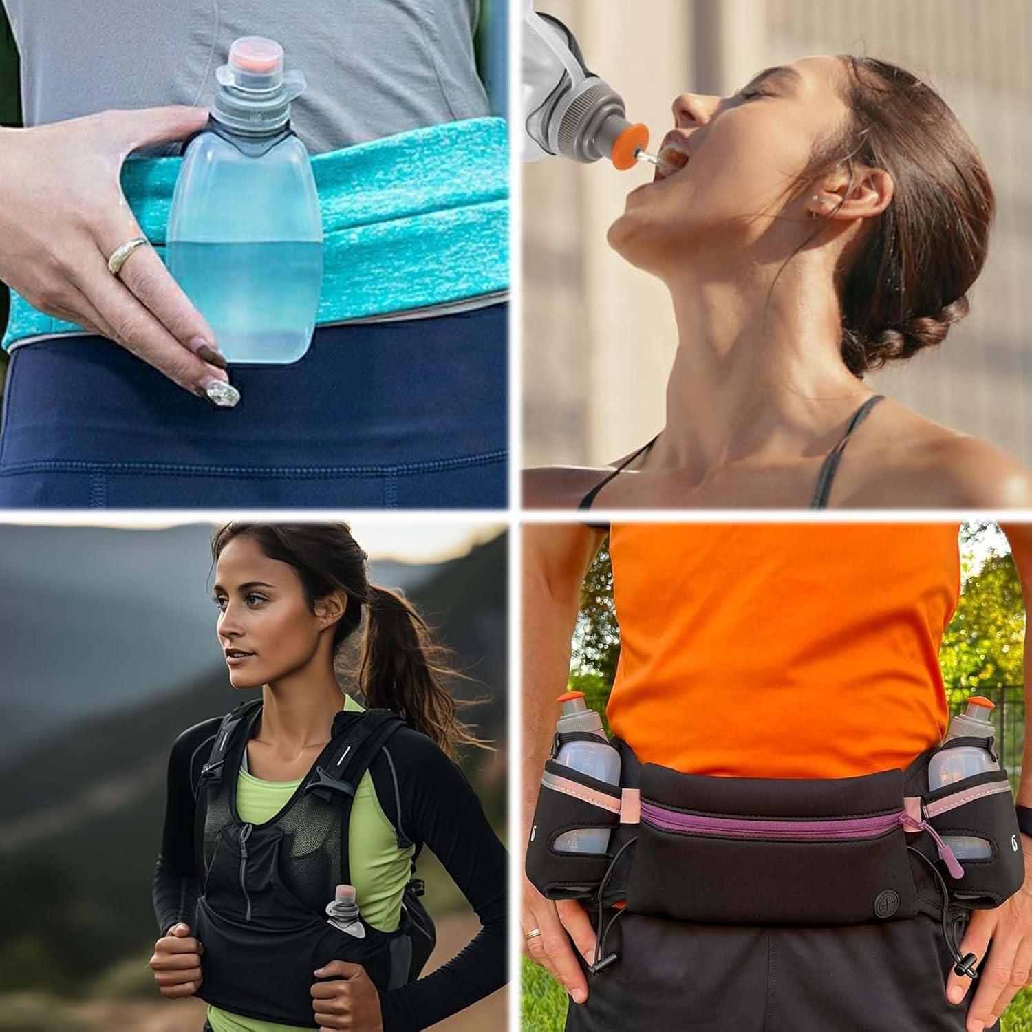 image:image2 pices Gourde de sport portable250 mlBouteille deau pour les sports de plein airpour le jogging la gourde pour boire antifuite avec clip arrire pour la course en plein air et autres