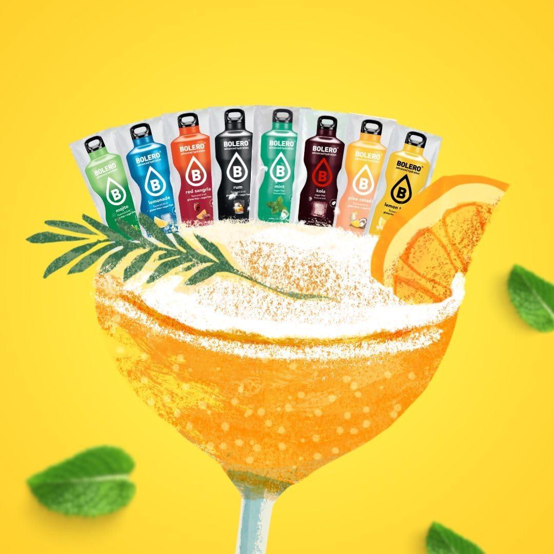 image:imageBolero YELLOW GRAPEFRUIT 24x3g Jus en poudre sans sucre dulcor la stvia vitamine C pour enfants et sportifs sans gluten vgtalien saveur de pamplemousse jaune