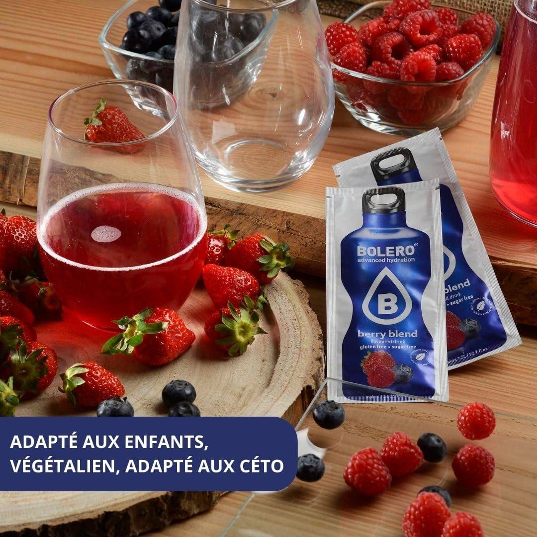 image:imageBolro BLUEBERRY 24x3g Jus en poudre sans sucre dulcor la stvia vitamine C pour enfants et sportifs sans gluten vgtalien saveur myrtille