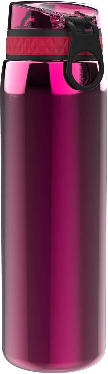 image:imageION8 Gourde Inox Lger 1 Litre Non Isol AntiFuite Facile Ouvrir Verrouillage Scuris Lavable au LaveVaisselle Poigne de Transport Acier Inoxydable 1200ml Bleu Marine CendrRose