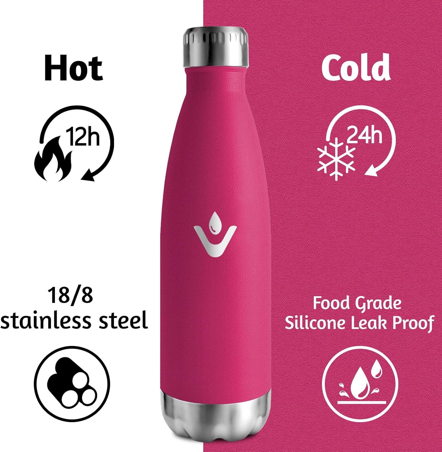 image:imageMotswedi Gourde Isotherme 500ml Gourde Inox Enfant 24h Froid ampamp 12h Chaud Thermos Isotherme sans BPA Rutilisable Bouteille deau pour Randonne Sport Fitness Gym Bleu CielRose Rouge