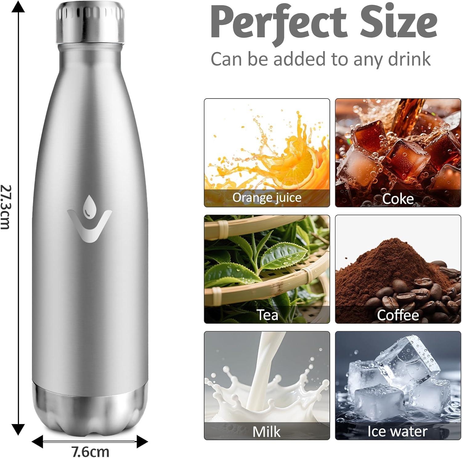 image:imageMotswedi Gourde Isotherme 500ml Gourde Inox Enfant 24h Froid ampamp 12h Chaud Thermos Isotherme sans BPA Rutilisable Bouteille deau pour Randonne Sport Fitness Gym Bleu CielAcier Inoxydable
