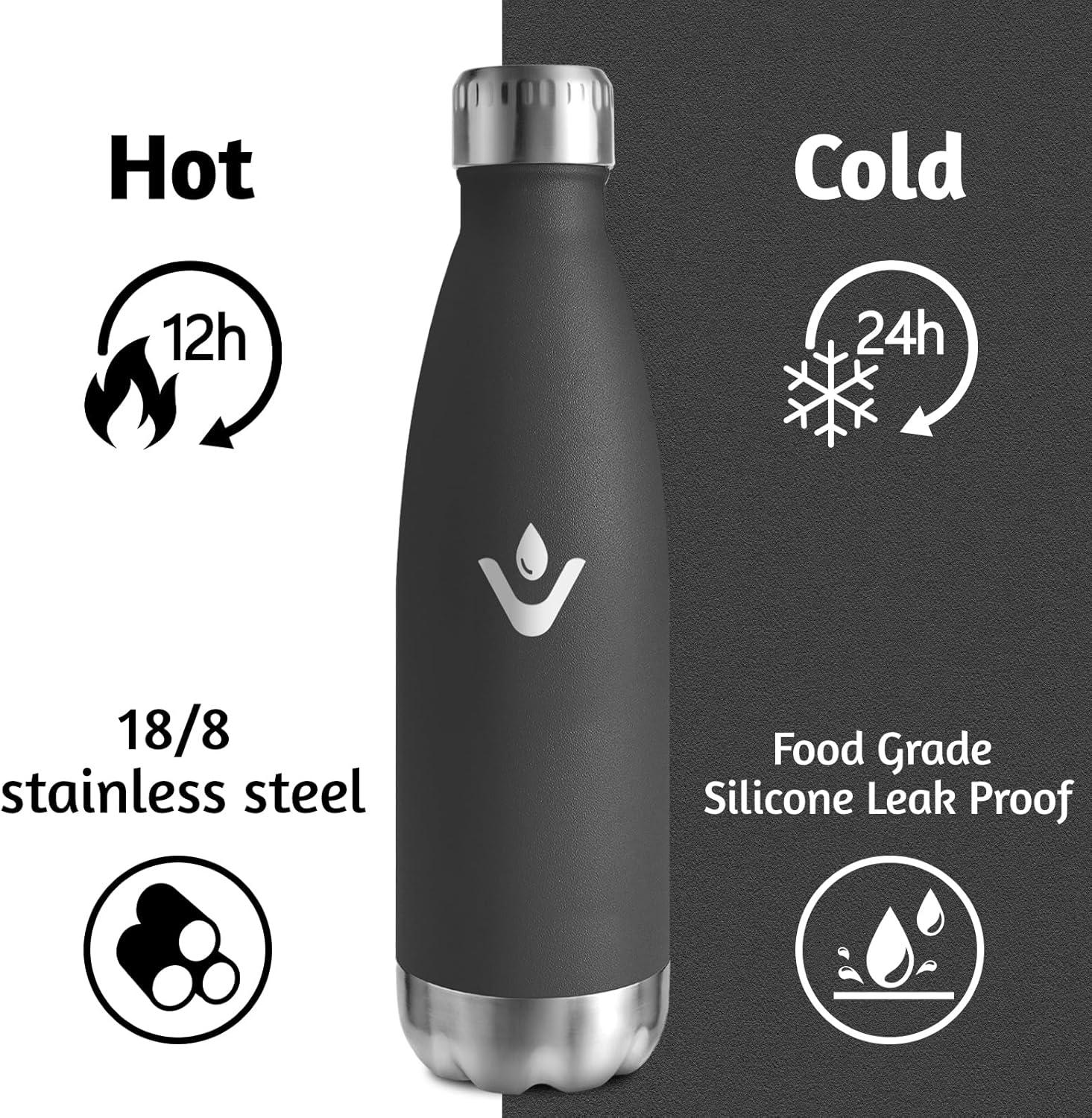 image:imageMotswedi Gourde Isotherme 500ml Gourde Inox Enfant 24h Froid ampamp 12h Chaud Thermos Isotherme sans BPA Rutilisable Bouteille deau pour Randonne Sport Fitness Gym Bleu CielNoir