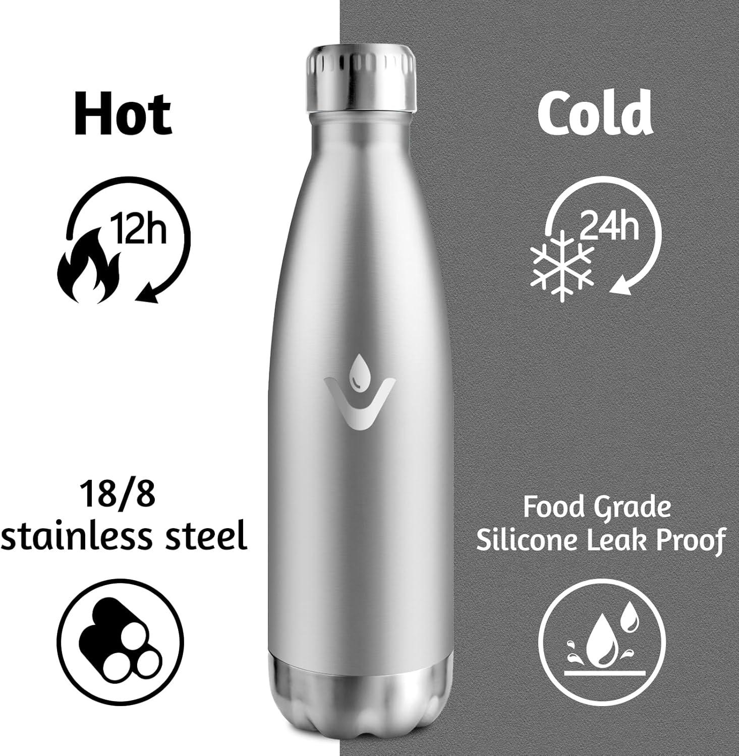image:imageMotswedi Gourde Isotherme 500ml Gourde Inox Enfant 24h Froid ampamp 12h Chaud Thermos Isotherme sans BPA Rutilisable Bouteille deau pour Randonne Sport Fitness Gym Bleu CielAcier Inoxydable