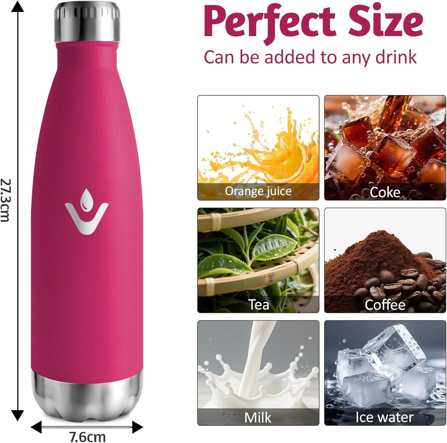 image:imageMotswedi Gourde Isotherme 500ml Gourde Inox Enfant 24h Froid ampamp 12h Chaud Thermos Isotherme sans BPA Rutilisable Bouteille deau pour Randonne Sport Fitness Gym Bleu CielRose Rouge