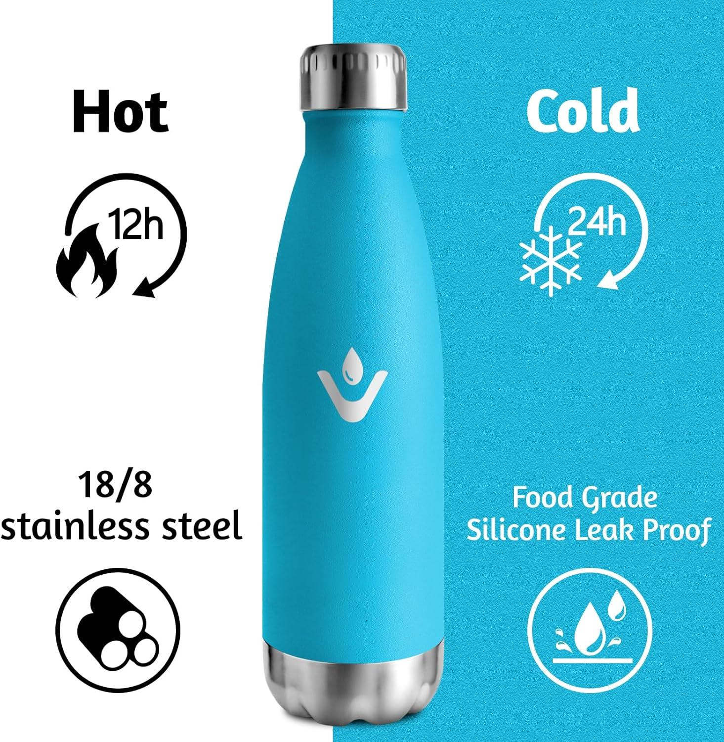 image:imageMotswedi Gourde Isotherme 500ml Gourde Inox Enfant 24h Froid ampamp 12h Chaud Thermos Isotherme sans BPA Rutilisable Bouteille deau pour Randonne Sport Fitness Gym Bleu CielBleu Ciel