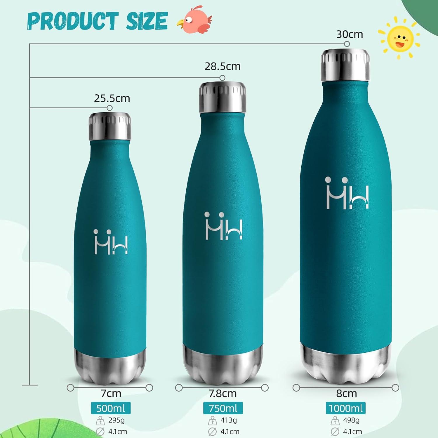 image:imageMotswedi Gourde Isotherme 500ml Gourde Inox Enfant 24h Froid ampamp 12h Chaud Thermos Isotherme sans BPA Rutilisable Bouteille deau pour Randonne Sport Fitness Gym Bleu CielVert Mousse500ml