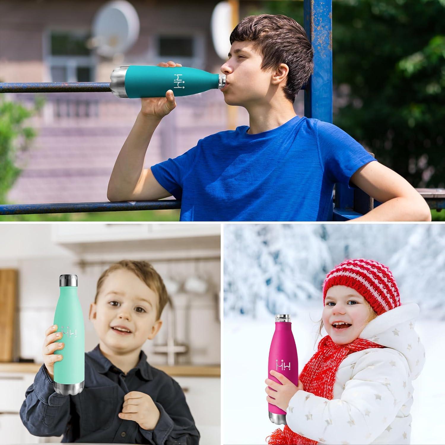 image:imageMotswedi Gourde Isotherme 500ml Gourde Inox Enfant 24h Froid ampamp 12h Chaud Thermos Isotherme sans BPA Rutilisable Bouteille deau pour Randonne Sport Fitness Gym Bleu CielVert Mousse500ml