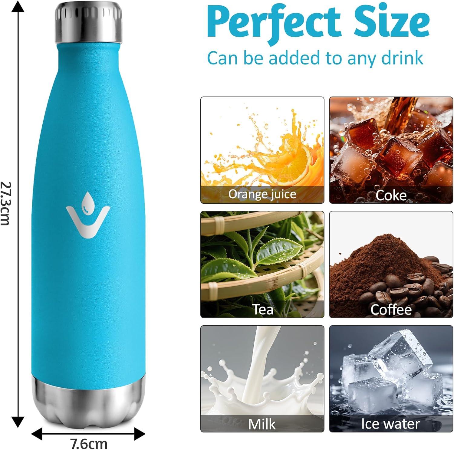 image:imageMotswedi Gourde Isotherme 500ml Gourde Inox Enfant 24h Froid ampamp 12h Chaud Thermos Isotherme sans BPA Rutilisable Bouteille deau pour Randonne Sport Fitness Gym Bleu CielBleu Ciel