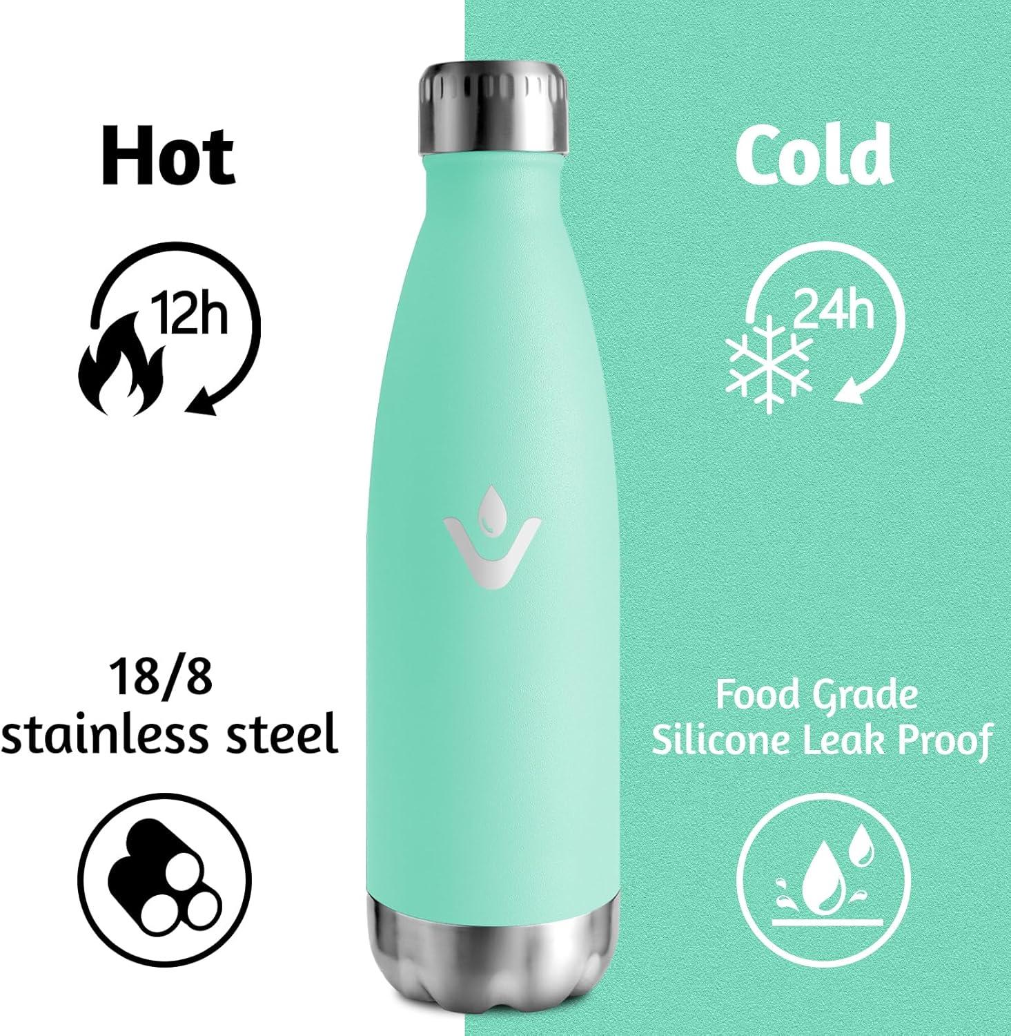 image:imageMotswedi Gourde Isotherme 500ml Gourde Inox Enfant 24h Froid ampamp 12h Chaud Thermos Isotherme sans BPA Rutilisable Bouteille deau pour Randonne Sport Fitness Gym Bleu CielBleu Vert