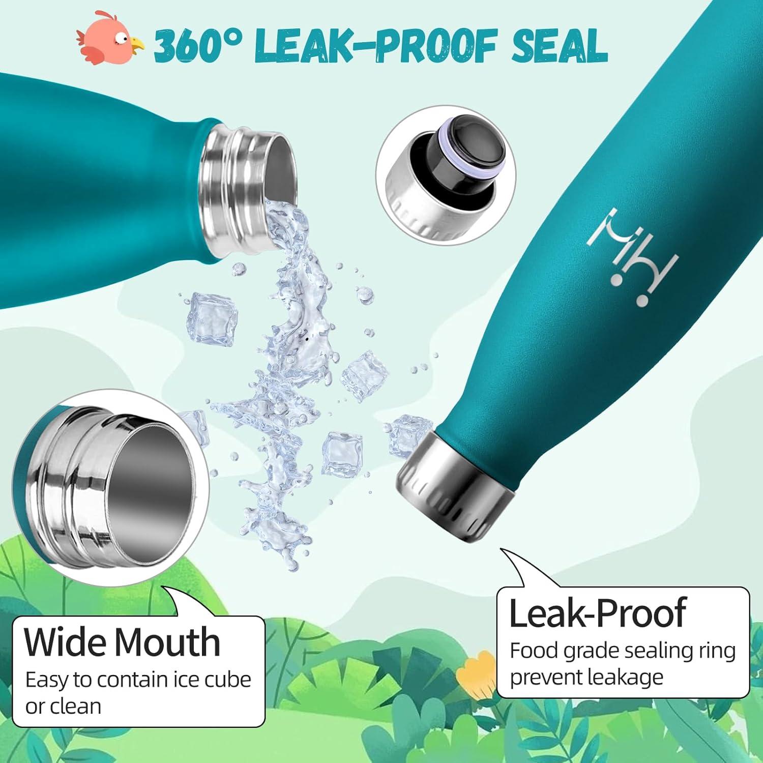 image:imageMotswedi Gourde Isotherme 500ml Gourde Inox Enfant 24h Froid ampamp 12h Chaud Thermos Isotherme sans BPA Rutilisable Bouteille deau pour Randonne Sport Fitness Gym Bleu CielVert Mousse500ml