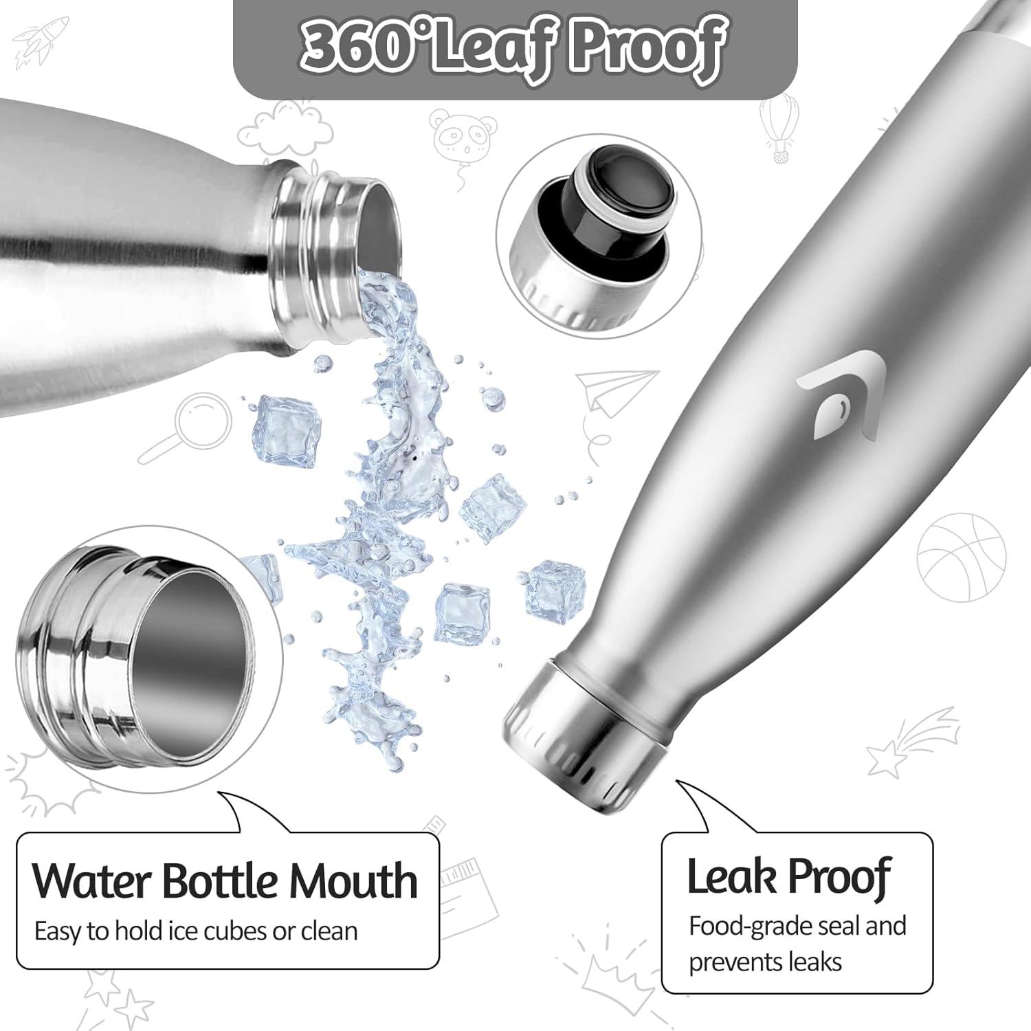 image:imageMotswedi Gourde Isotherme 500ml Gourde Inox Enfant 24h Froid ampamp 12h Chaud Thermos Isotherme sans BPA Rutilisable Bouteille deau pour Randonne Sport Fitness Gym Bleu CielAcier Inoxydable